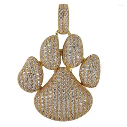 Collane a ciondolo Hip Hop 3A CZ Stone Paved Bling Out Dog Pendants for Men Rapper Gioielli Gold Drop
