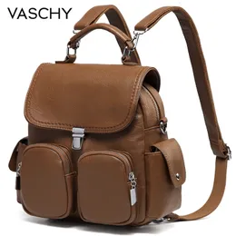 School Bags VASCHY Women Backpack Purse Anti Theft Cute Small Mini Convertible PU Leather Shoulder Bag for Ladies Teen Girls 230817