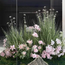 装飾的な花トロピカルグリーンリーフフラワーアレンジメントウェディングロウシミュレーションロードリードセールスコマーシャルストリートショップの装飾