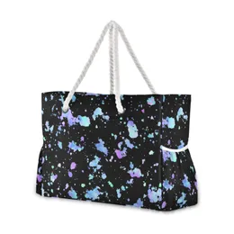 حقائب اليد الفاخرة Designe Handbags Black Beach Bag Bag Bag Bag الكتف كبيرة السعة ذات الألوان المائية صبغة سفر سفر حقيبة المرأة 2022 TELL HKD230818