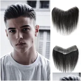 Synthetic Wigs Dianqi Front Toupee Transparent Natural Hairline Men V Loop Hair Male Wig Drop Delivery Products Dhclr
