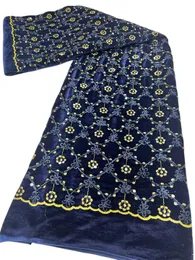 刺繍綿布 5 ヤードスイスボイルレース生地ナイジェリア女性誕生日パーティーアパレルテキスタイル縫製クラフトデンテルアフリカ女性衣装 2023 新しい YQ-8145