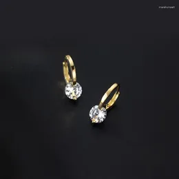 Hoop Earrings 925 Silver Needle Zircon For Women Huggies Jewelry Gift Eh2065