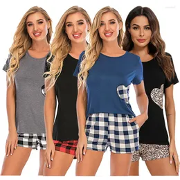 Shorts a maniche corte per il pigiama estate per abbigliamento da donna per abbigliamento per il sonno a maniche corte a maniche corte per abiti da casa