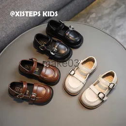 Sneakers xisteps barn flickor läder loafers nonslip soft sole mary jane skor 18y barn svart bruna shcool skor klädskor 2023 j230818