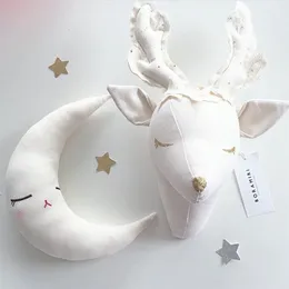 Peluche roba da parete animale unicorno testa di cervo giocattoli monti appesi arredamento decorazioni per parete 3d ornamenti per bambini arte decorazione della parete per bambini giocattoli 230818