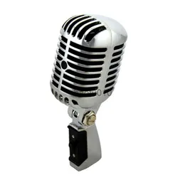 Microphones Retail Professional Wired Vintage Classic Microphone Good Quality Dynamic Moving Coil Mike Deluxe Metal Vocal Old Style Ktv Mic HKD230818
