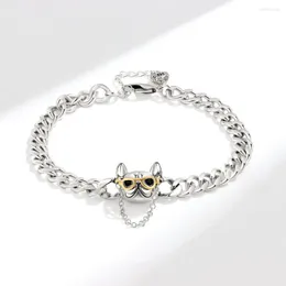 Link Bracelets ROPUHOV 2023 South Korea Unique Contrast Chain Sunglasses Dog Bracelet Female For Women Design Luxury Heavy Industry