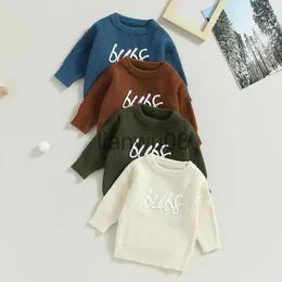 Pullover Baby Warm Sweaters Autumn Winter Kids Boys Girls Long Sleeve Knitted Letter Embroidery Sweater Newborn Pullover Jumper Clothes x0818