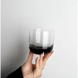 Wine Glasses Nordic Style Retro Grey Crystal Glass Water Cup Hand Blow Made Originality Whisky Household Simplicity Tableware
