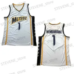 Men's T-Shirts Basketball Sport Jerseys Top Victor Wembanyama jersey Sewing embroidery High-Quality Outdoor sports white NO1 2023 New T230818