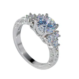 Pierścienie Fashion Classic AAA Austria Crystal Pierścień dla prezentu dla nowożeńców Kobiety zaręczynowe cyrkon biżuteria DH8EY DH8EY