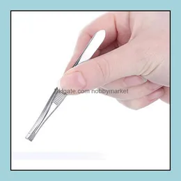 Tweezers Pick-Up Tools Stainless Steel Eyebrow Tweezers Hair Removal Clip Beauty Tool Sier Drop Delivery Jewelry Equipment Ot07G