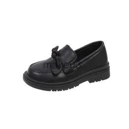 Girls Black School Loafers Cute Bow Sneakers, Slip-On Flats