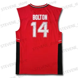 남자 티셔츠 번호 14 Zac Efron Troy Bolton East High School Wildcats 레드 레트로 농구 저지 남자 스티치 유니폼 스포츠 셔츠 T230818