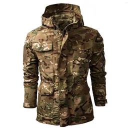 Herrjackor zip up hoodie kamouflage höst vinter lång ärm tröja fleece fodrad varm jacka tröjor moletom