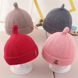 Kapelusz sutek dzianinowe czapki dla dzieci w kolorze jesieni i zimowej proste ciepłe wełniane czapki