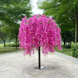 Dekoracyjne kwiaty Wisteria Tree wiszące sztuczne ślubne bankiety Centrum stołowe Dekoracja El Family Garden LL