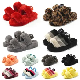 Womens Slippers Ladies wool Slides Winter fur Fluffy Furry Warm Fuzzys Sandals Comfortable Fuzzy Australias iron sheet Girl Flip Flop Mules Slipper 35-44