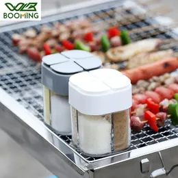 Flaskor burkar wBbooming BBQ Säsongsburk Spice Organizer Botte Outdoor Camping Container Separate Form Kitchen Gadget Set 230817