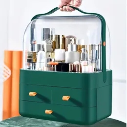 1PC Dust -Proof Cosmetics Storage Box - Desktop Makeup Organizer med låda för hudvårdsprodukter