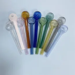Quartzpro 11 Colori Pyrex Tubo di vetro Mini Bruciatore olio con ciotola d'acqua fumatori a testa da 2 cm Rosa disponibile