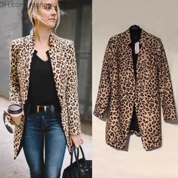 Giacche da donna Donne leopardo sexy inverno giacca calda Nuova vento a vento cardigan leopard stampato lungo cappotto Chaqueta Mujer Z230818