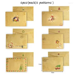 선물 랩 6pcs 크래프트 종이 봉투 편지 글쓰기 서류 Xmas Envelopes 웨딩 파티 초대장 크리스마스 봉투 가방