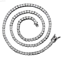 3mm 4mm 5mm 6mm Pure Silver Pass Diamond Tester Natural Vvs Moissanite Stone Black Tennis Chain Necklace