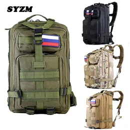 Skolväskor Syzm 30L Waterproof Molle Tactical Ryggsäck Militär armé Vandring Camping Travel Rucksack Outdoor Sports Climbing Bag 230817