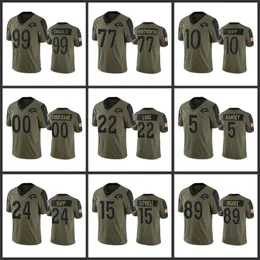 Jerseys Los Angeles''Rams''men 10 Cooper Kupp 99 Aaron Donald 9 Matthew Stafford 24 Taylor Rapp Women Youth Olive Custom Salute to Service Limited Jersey