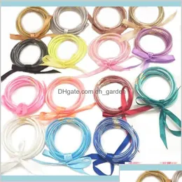 Charm Bracelets Bracelet Sell 5Pcs All Weather Bangles Filled Sile Bowknot Jelly Summer H5B02 Pe0Fi Drop Delivery Jewelry Dhkhd