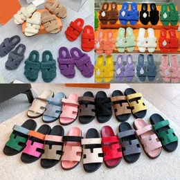 designer chypre tofflor oran sandaler kvinnor läder sandaler kvinnor sommar och vinter strand platt botten plysch tofflor