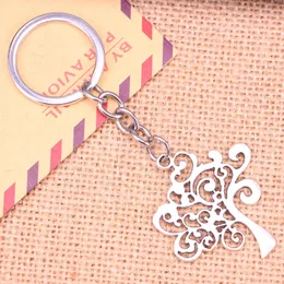 Plush Keychains 20pcs Fashion Keychain 42*37 mm peace tree Pendants DIY Men Jewelry Car Key Chain Ring Holder Souvenir For Gift 230818