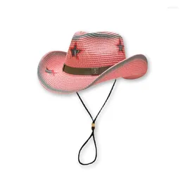 Hats Cowboy Hat Cowgirl Western Akcesoria Elegancka damska plaża męska czapka luksusowa słoma Sunhat Summer Panama Fashion