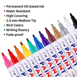 Malowanie długopisów 60PC Ustaw wodoodporne opona oponowa bieżnik gumowy metal stały marker farby Pen 230818