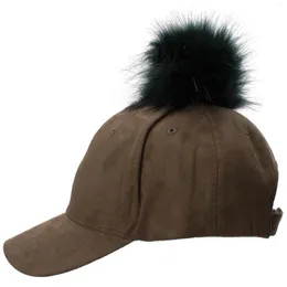 Bollkapslar Lawliet justerbara kvinnor unisex päls pom Suede Baseball Cap Hip-Hop Hat A383