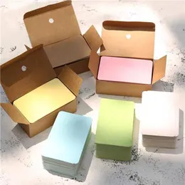 100pcs/Box Kraft Paper Card Color Color Leer