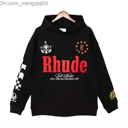 Men's Hoodies Sweatshirts 2022 Rhode Black Hooded Chessboard Color Block Printing Championships Flag Men's and Women's Autumn/Winter Hoodies Z230818