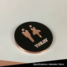 Garden Decorations Toilet Sign Doorplate Acrylic Indication Plaque Plate Reminder Door Signage Sticker Public Tips Signs Round Male Female Custom 230818
