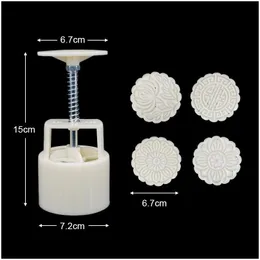 Pişirme Kalıp Modları Mooncake kalıp Orta Sonbahar Festivali Mod Mod El Basınç Fondan Dekorasyon Araçları Ay Pasta Damlası Ev Garde DH71W