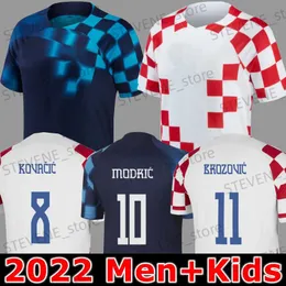 Men's T-Shirts CroatiaS MODRIC soccer jerseys national team MANDZUKIC PERISIC KALINIC 22 23 Croazia football shirt KOVACIC Rakitic Kramaric Men Kids Kit uniforms