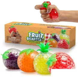 Decompression Toy Vent Fruit Bead Hand Pinch Play Series Of Transparent Beads Drop Delivery Toys Gifts Novelty Gag Dh8Ld