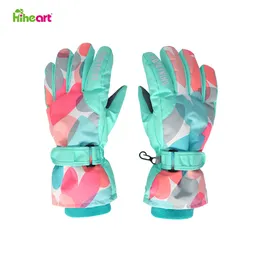 الأطفال s mittens hiheart Kids Winter Gloves Gloves Waterproof Warm Boys Girls Royprooflibroofliking Skiing Skiing Protecycle Protector 230818