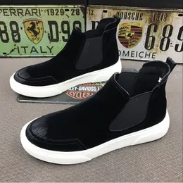 Buty męskie buts Chelsea Handsome Streetwear Platforme Buty oddychające skórzany krowi but czarny kostki chaussure homme mans 230818