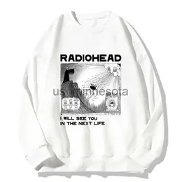 Erkek Hoodies Sweatshirts Radiohead Bir Sonraki Hayatta Seni Göreceğim Menwomen Rock Boy Retro Baskılı Sweatshirt gevşek Japonya İstasyonu Band Müzik J230818