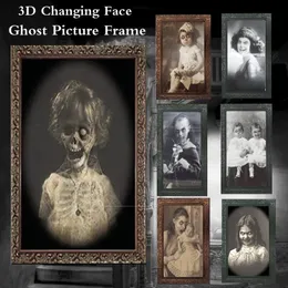 لوازم الحفلات الأخرى 3D Face Ghost Picture Frame Halloween Decoration Horror Craft Haunted House Decor Props 230818