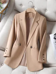 Women's Suits Women Blazer Coat Fashion Long Sleeve Tops Outerwear Chic Elegant Basic All-match Office Streetwear 2023