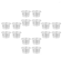 Disposable Cups Straws 50 Pcs Plastic Bowl Mousse Cup Multipurpose Dessert With Lid Pudding Appetizer Seasoning