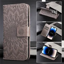 ロープ磁気フォリオフラワープリントVogue Phone Case for iPhone 15 15 14 13 12 Pro Max Samsung Galaxy S22 S23 Ultra S23Fe A14 5G Slim 3 Card Slots Leather Wallet Kickstand Shell